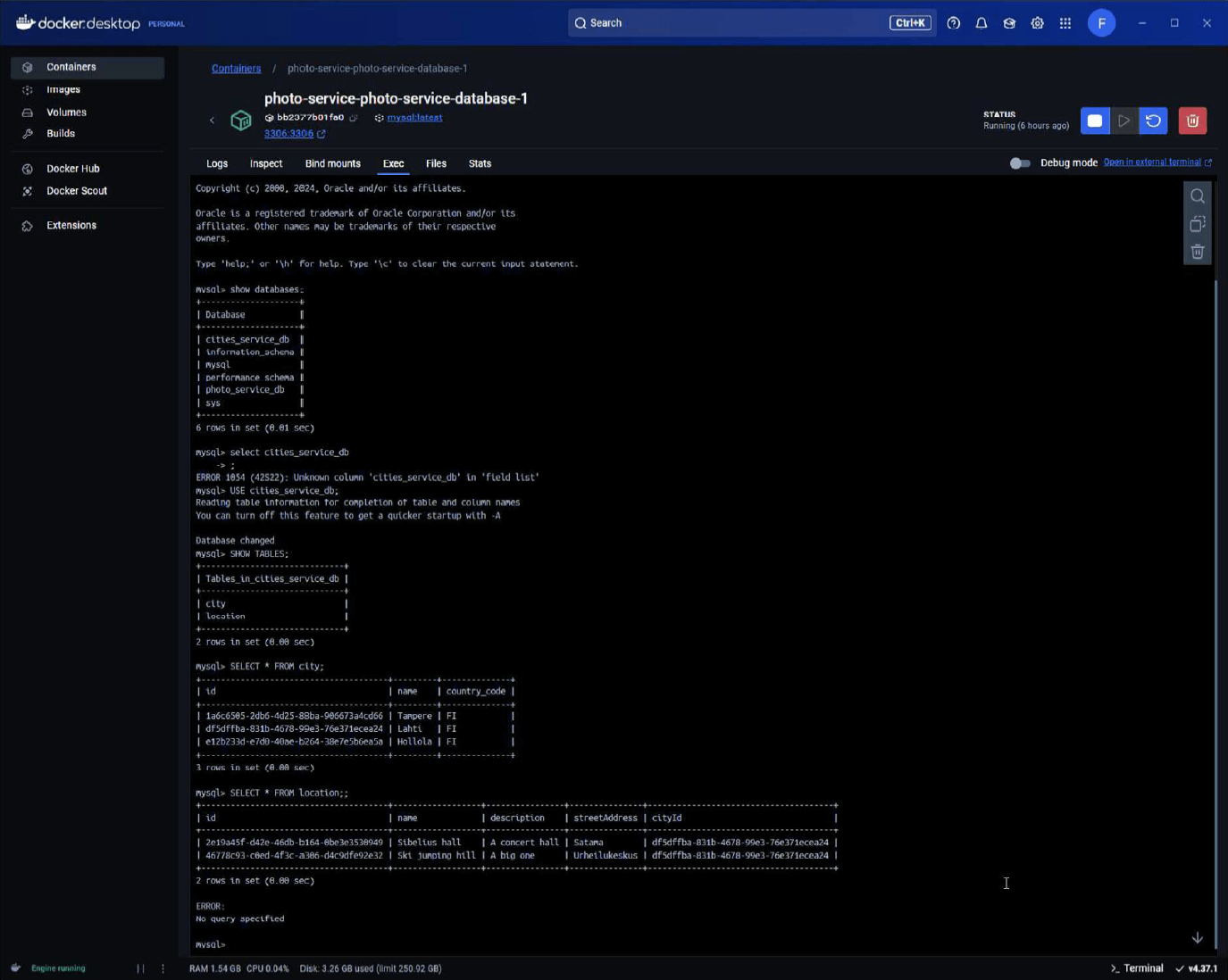 Cities Service API